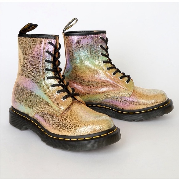 Dr. Martens Other - 4 Girls Dr. Marten’s Pascal J 1460 Irridescent Pebbled Rainbow Boots